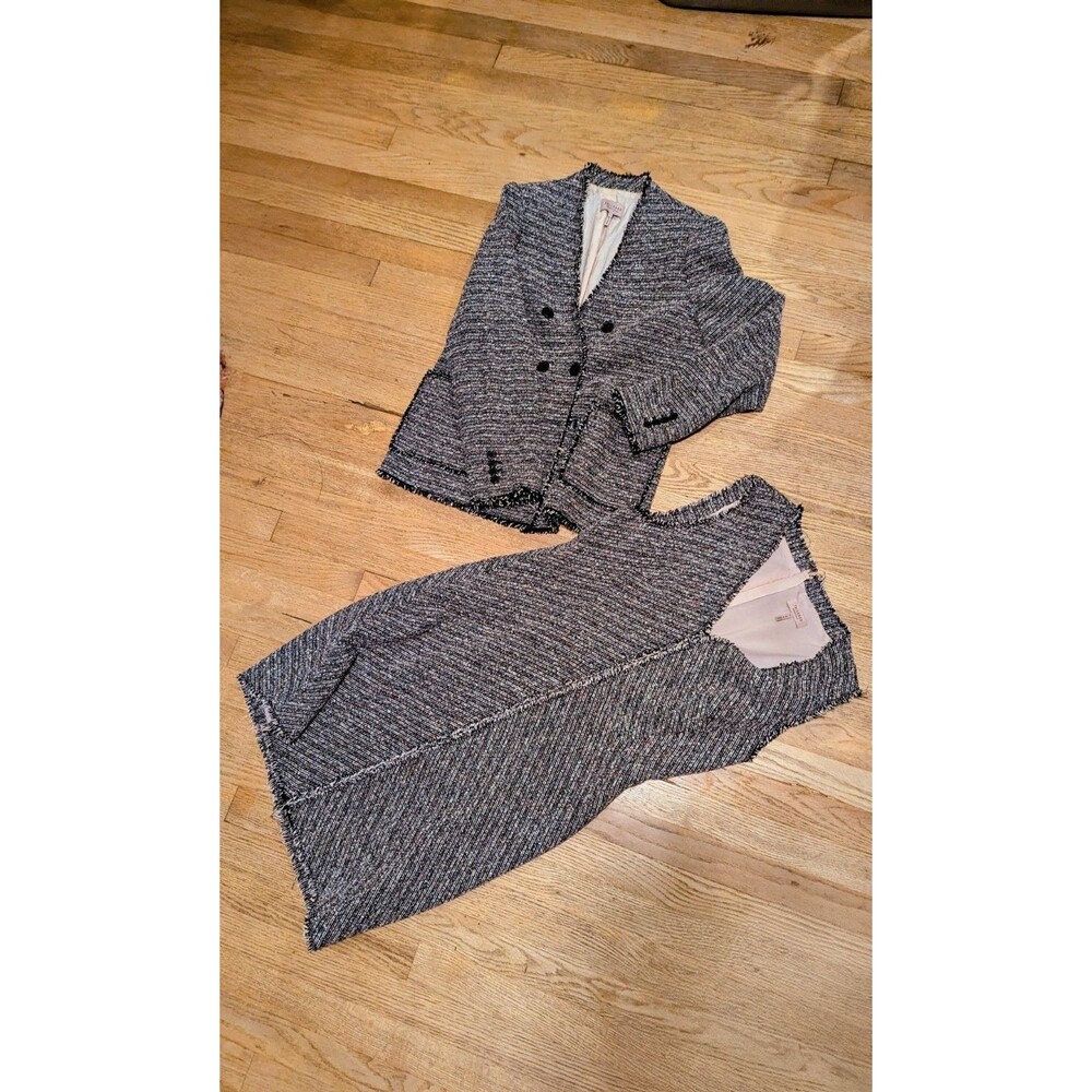 Tailored Rebecca Taylor Blazer  Tweed Double Jacket And Dress Set SZ 12 Classic